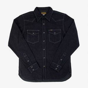 NWT Iron Heart Selvage Denim Shirt, Indigo Overdyed Black (IHSH 321-OD) (LARGE)